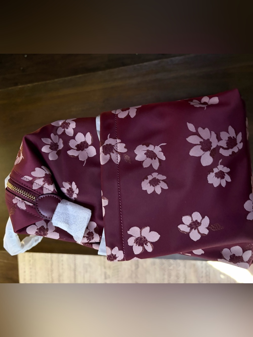 NWT Kate Spade Chelsea Weekender Deep Berry & Blush Pink Floral Overnight Bag - Picture 7 of 11